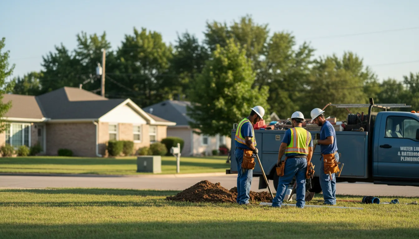 Residential water line and bathroom plumbing service in Powderly, TX